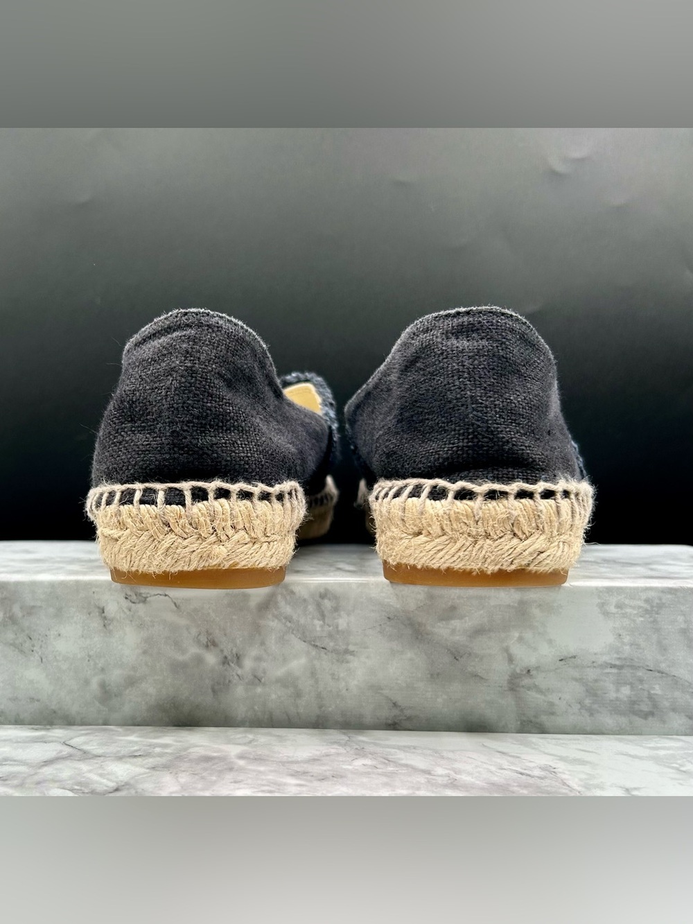 CHANEL CC Canvas Espadrille Linen  Flats Black/Charcoal color. EU Size 39 - Picture 9 of 16